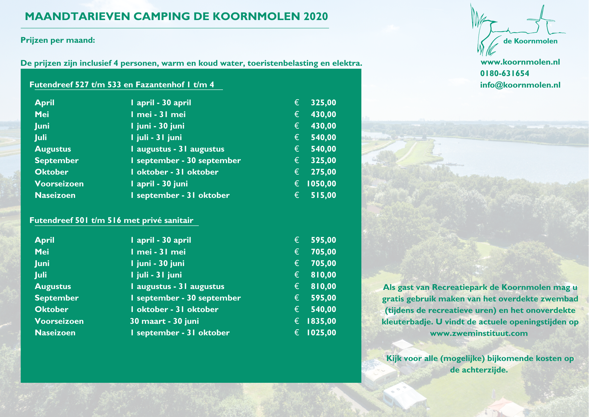 Maandtarieven 2020 Maandtarieven 2020
